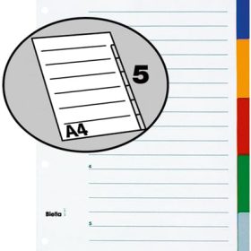 BIELLA Register PP A4 46340500U farbig 5-teilig