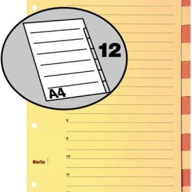 BIELLA Kartonregister A4 46444100U braun/beige 12-teilig