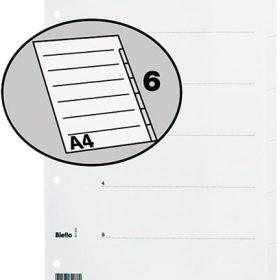BIELLA Kartonregister A4 46540601U weiss 6-teilig