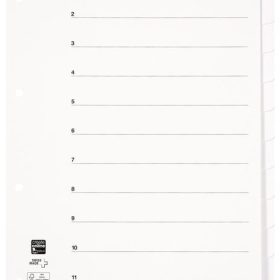 BIELLA Kartonregister A4 46541201U weiss 12-teilig