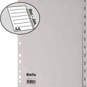 BIELLA Register PP A4 47141390U grau Jan-Dez DE