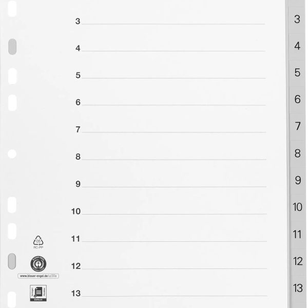 BIELLA Register PP A4 47141500U grau 1-15