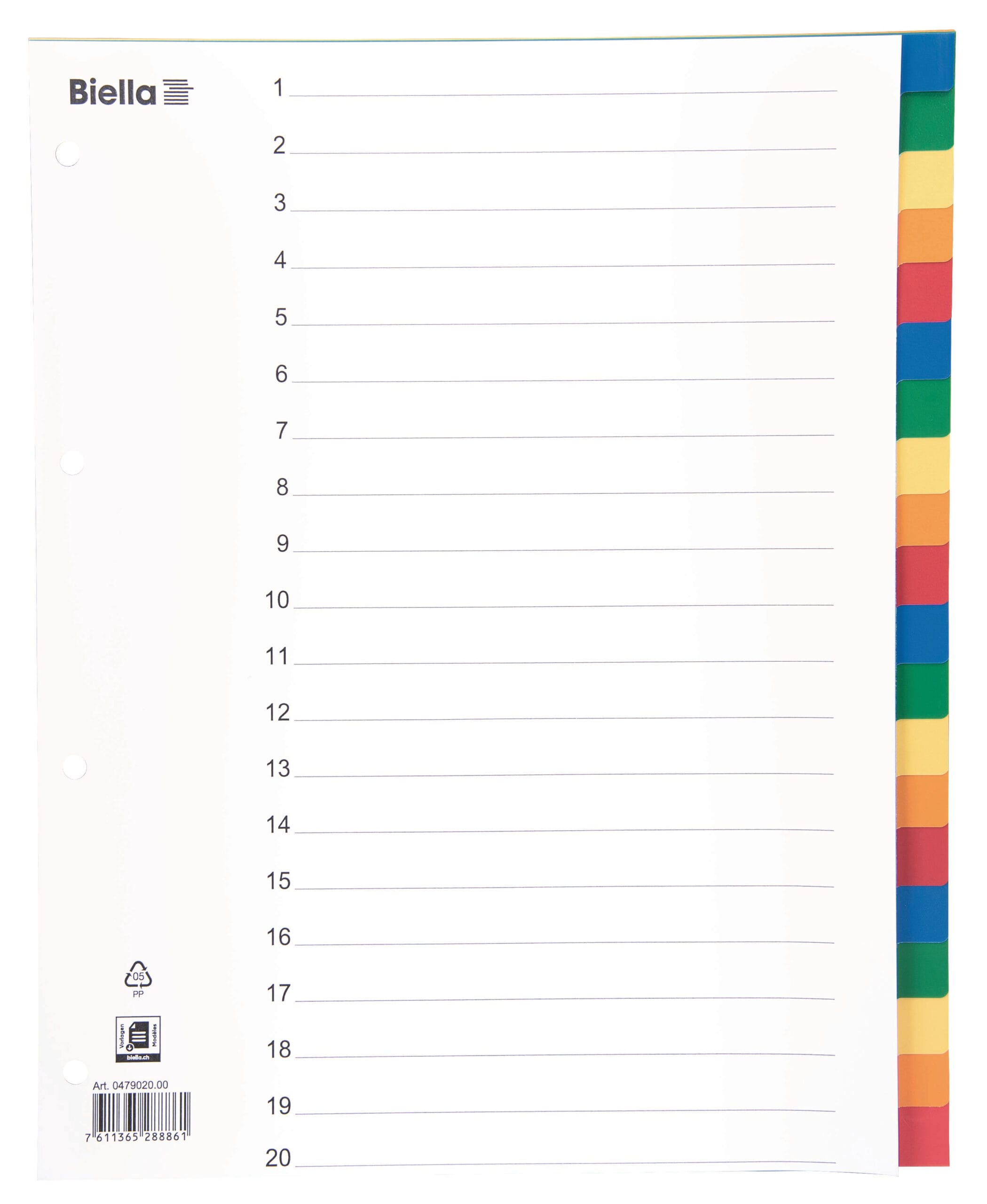 BIELLA-47902000U-7611365288861 BIELLA Register PP A4+ 47902000U farbig 20-teilig – Hochwertig & günstig bei ShopDeca