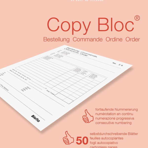 BIELLA Bestellschein COPY-BLOC D/F A5 51052500U selbstdurchschreib. 50x2 Blatt