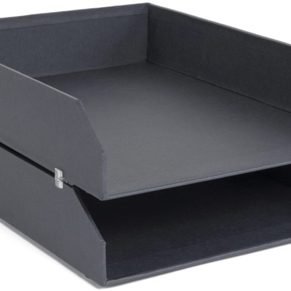 BIGSO BOX OF SWEDEN Briefablage Hakan A4 15753200 2er-Set, dunkgelgrau