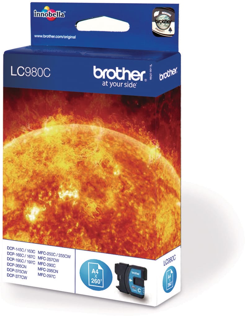 BROTHER-LC-980C-4977766659598 BROTHER Tintenpatrone cyan LC-980C DCP-165C 260 Seiten – Hochwertig & günstig bei ShopDeca