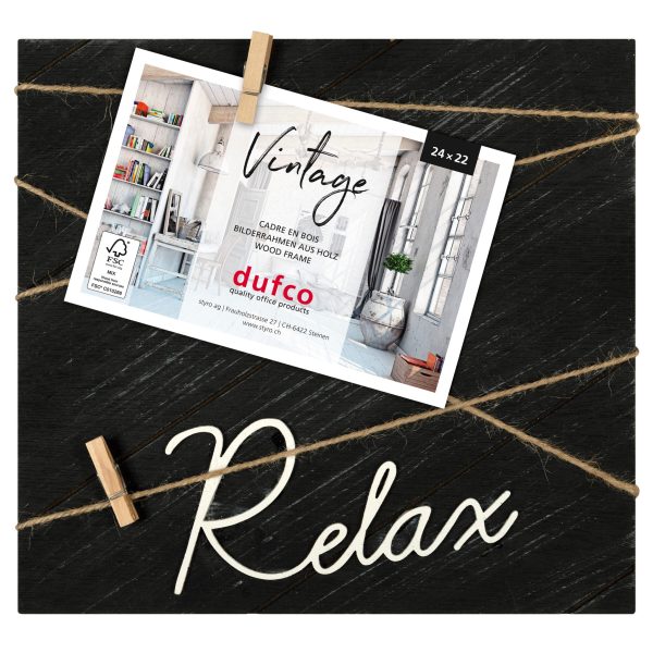 DUFCO Holz-Bilderrahmen Vintage 1810.10004 24x22cm schwarz