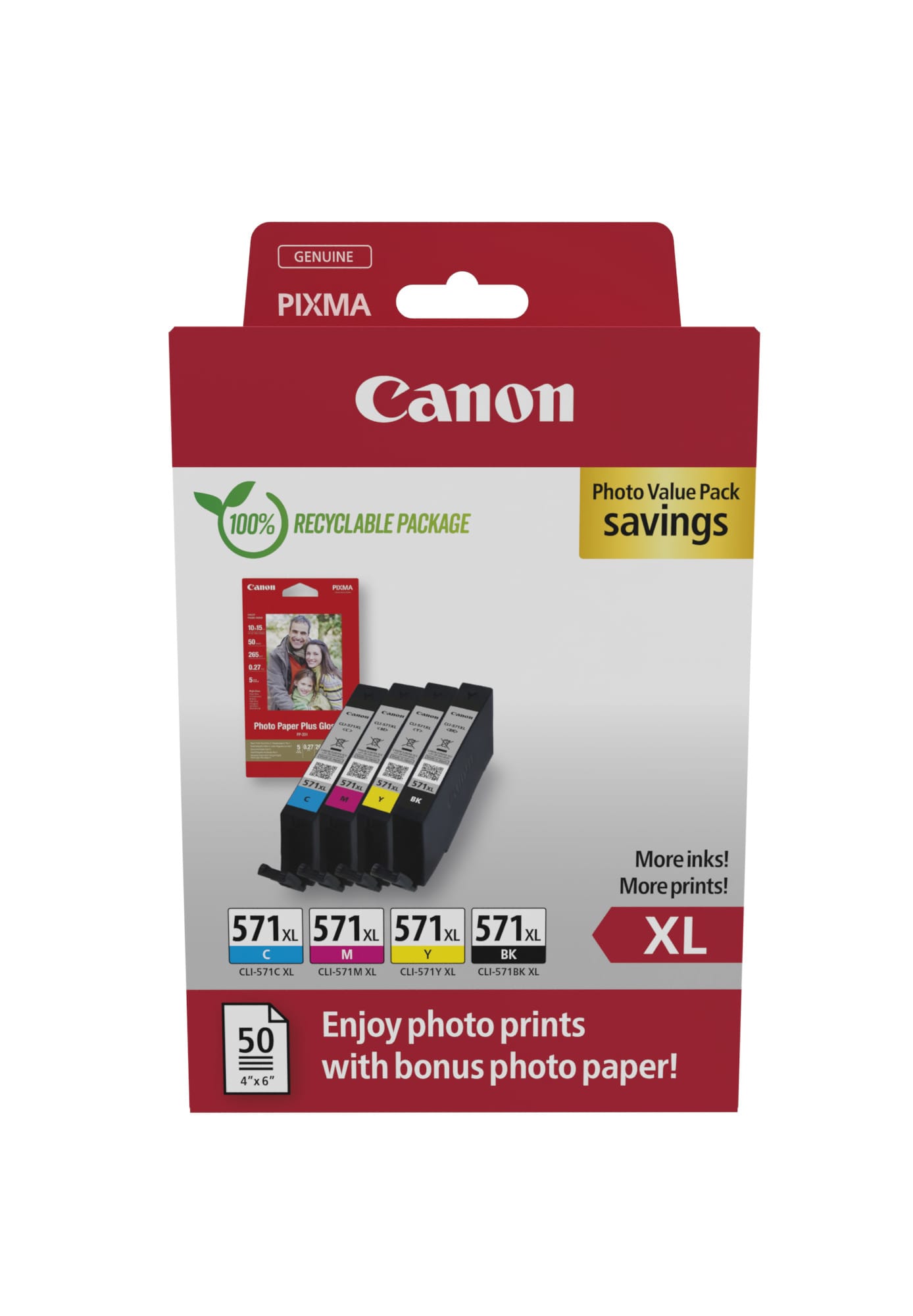CANON-CLI-571VAL-8714574679204 CANON Ink Photo Value Pack XL BKCMY CLI-571VAL PIXMA MG5750 11ml – Hochwertig & günstig bei ShopDeca