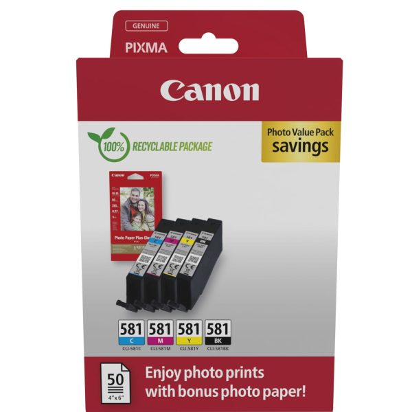 CANON Photo Valuepack BKCMY CLI-581 Pixma TR7550 4x5.6ml