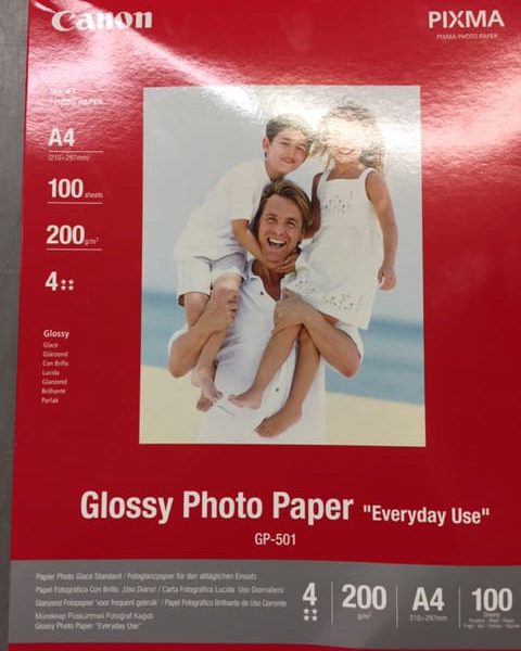 CANON Glossy Photo Paper 200g A4 GP501A4 InkJet, Everyday 100 Blatt