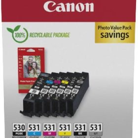 CANON Photo Value Pack CMYBKGY PGCL530/1 PIXMA TS8750/51 PP-201 50Bl.