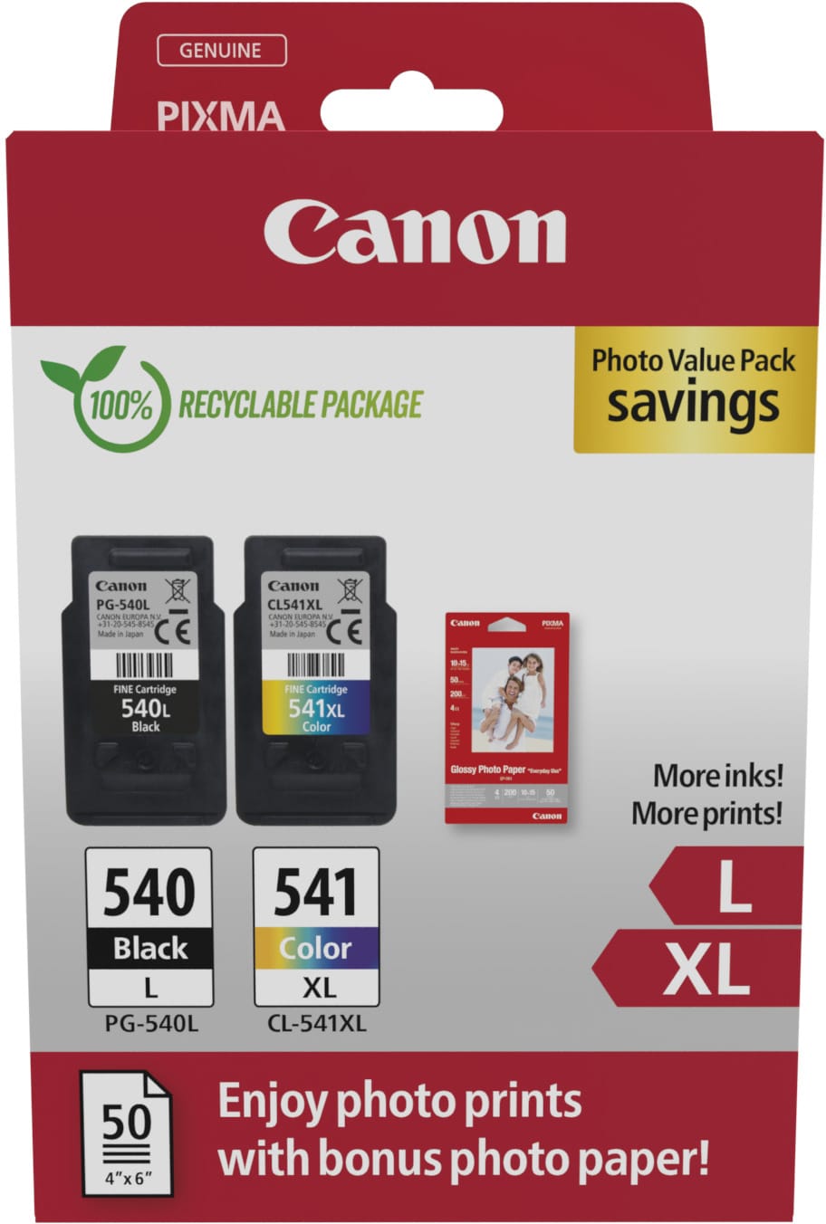 CANON-PGCL540-1-8714574679341 CANON Photo Value Pack L/XL CMYBK PGCL540/1 PIXMA MG2150 GP-501 50Bl. – Hochwertig & günstig bei ShopDeca