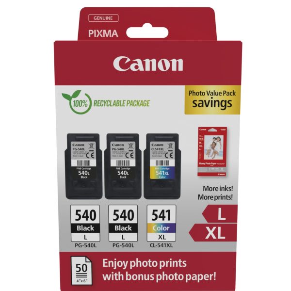 CANON Photo Value Pack L+XL BKCMY PGCL540/1 Pixma MG2150 2xLBK & 1xCMYXL