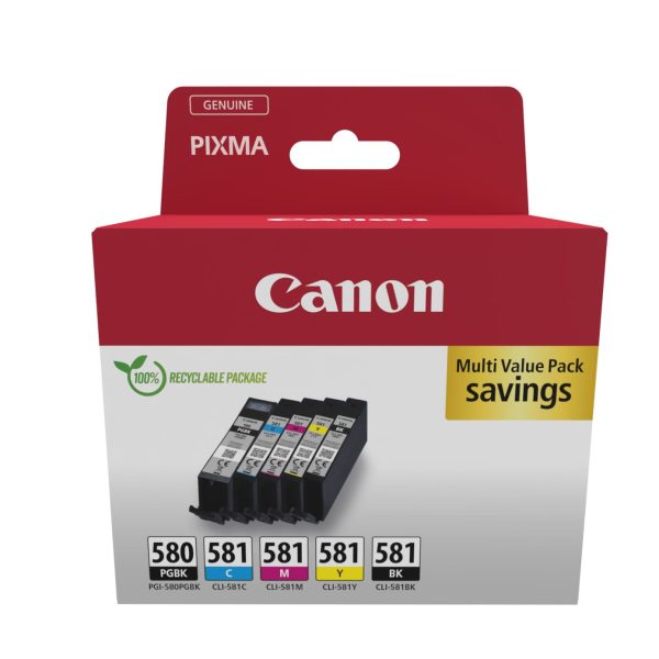 CANON Multipack Tinte PGBKCMYBK PGI-580/1 Pixma TR7550 1x11.2ml/4x5.6ml