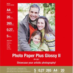 CANON Photo Paper Plus 265g A4 PP201A4 InkJet glossy II 20 Blatt