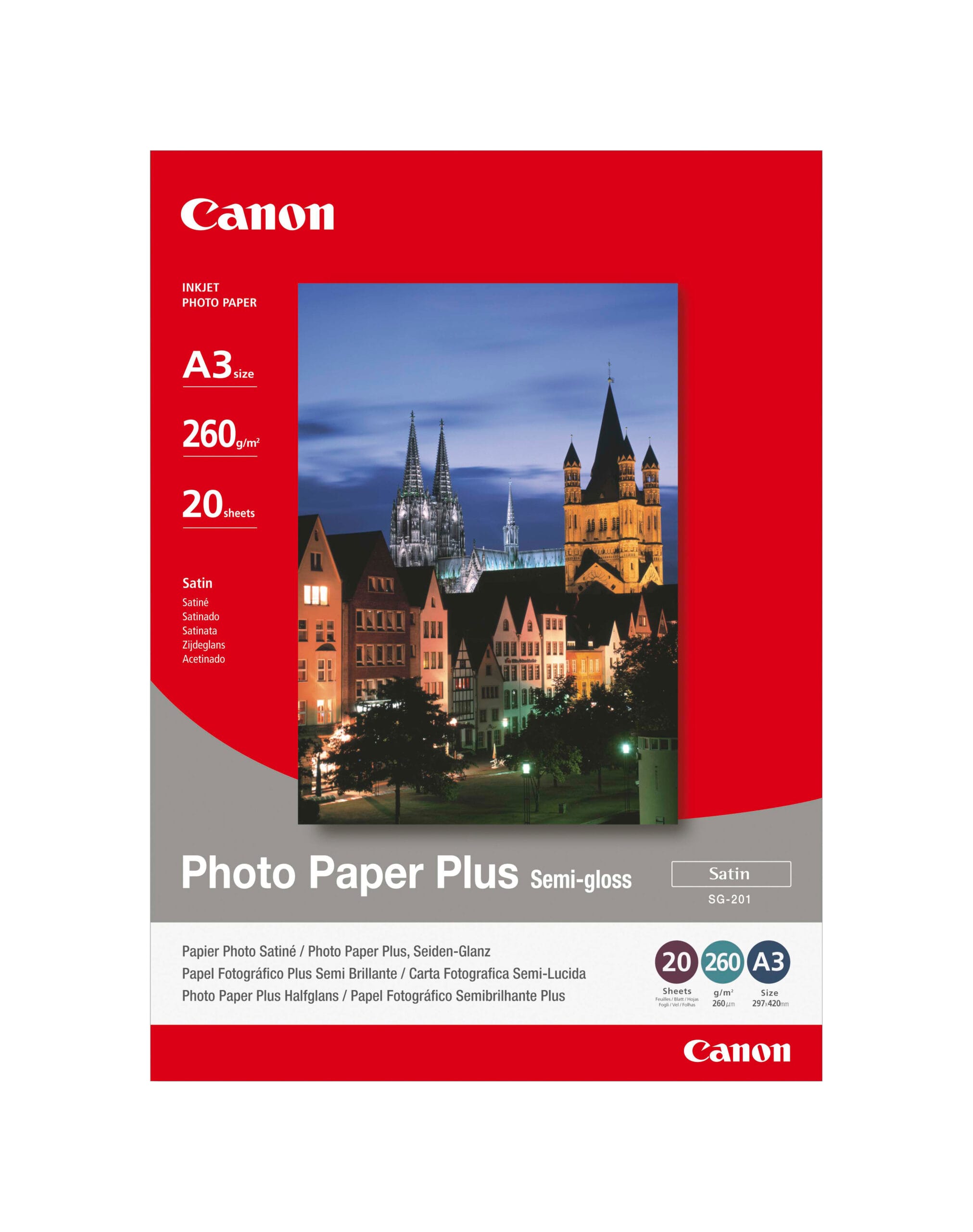 CANON-SG201A3-4960999405421 CANON Photo Paper Plus Semi-gloss A3 SG201A3 PIXMA, 260g 20 Blatt – Hochwertig & günstig bei ShopDeca