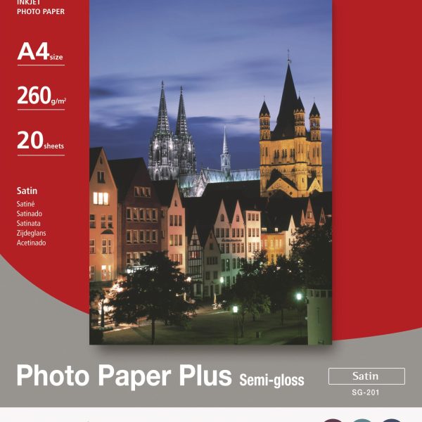 CANON Photo Paper Plus 260g A4 SG201A4 PIXMA, semi-glossy 20 Blatt