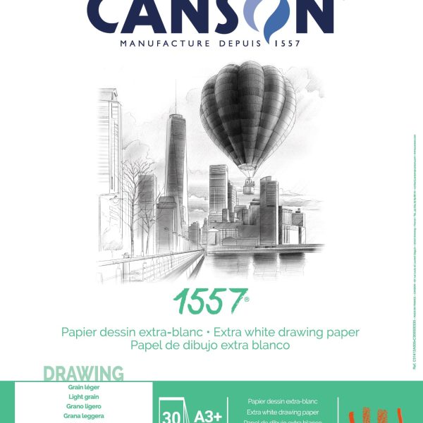 CANSON Skizzenpapier A3 31412A005 180g, weiss 30 Blatt