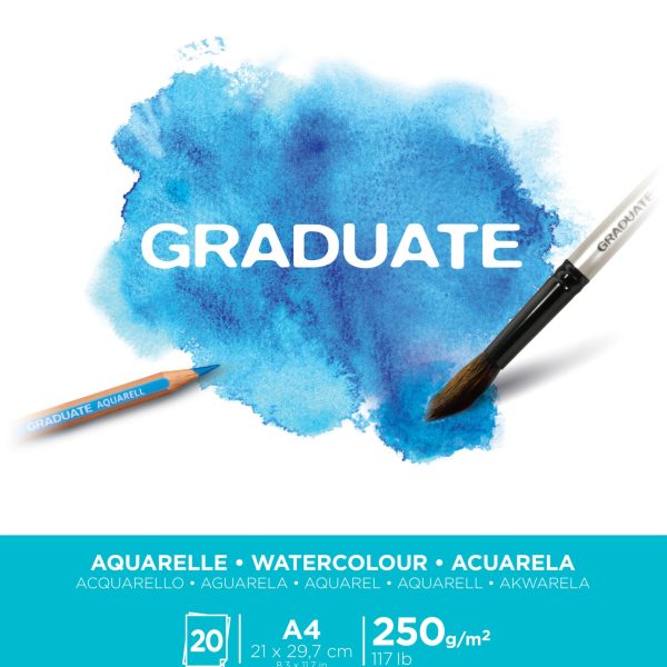 CANSON Graduate Aquarelle A4 400110374 20 Blatt, weiss, 250g