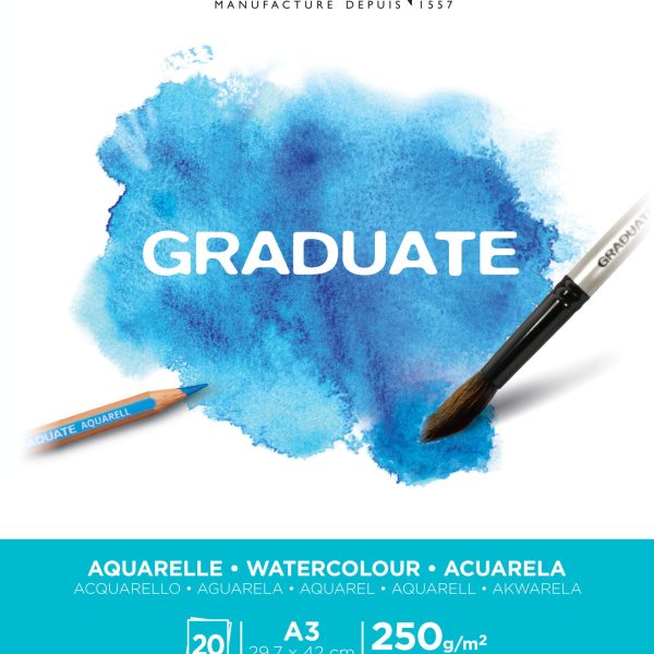 CANSON Graduate Aquarelle A3 400110375 20 Blatt, weiss, 250g