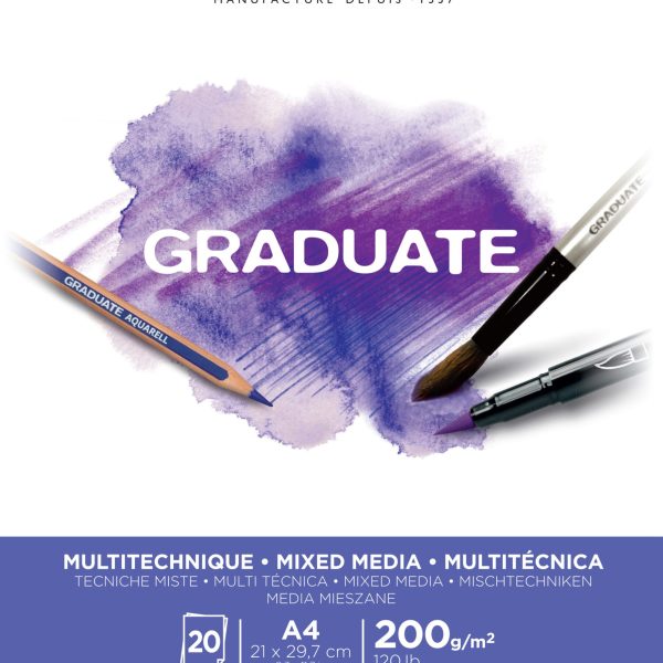 CANSON Graduate Mixed Media A4 400110377 20 Blatt, weiss, 200g