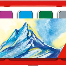 CARAN D'ACHE Deckfarbe Gouache 1000.308 7 Farben Deckweiss, Pinsel