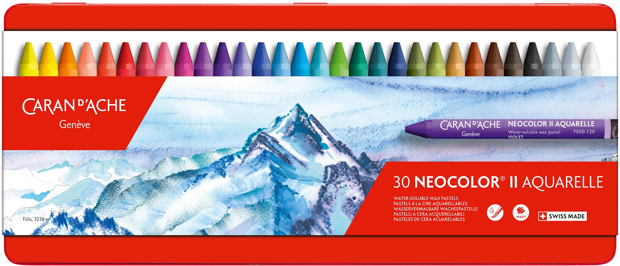 CARAN-DACHE-7500.330-7610186243301 CARAN D'ACHE Wachspastelle Neocolor II 7500.330 30-farbig assortiert – Hochwertig & günstig bei ShopDeca