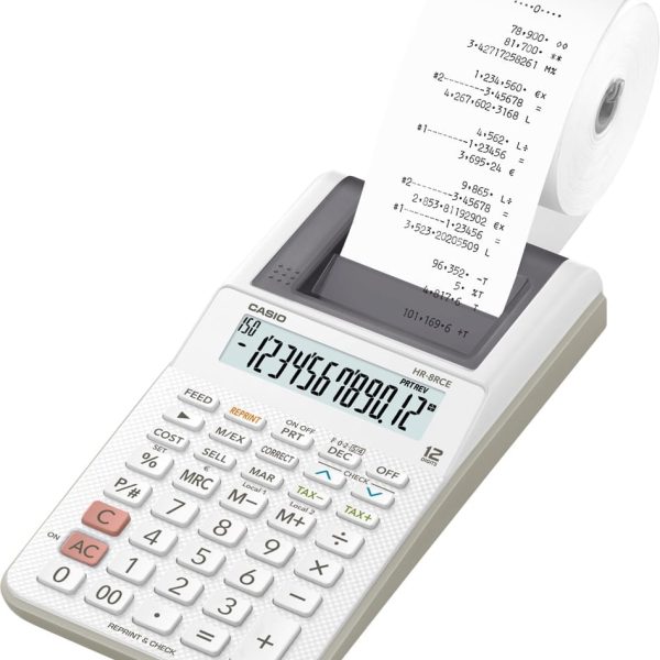CASIO Tischrechner druckend HR-8RCEWE 12-stellig weiss