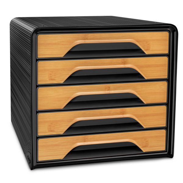 CEP Schubladenbox Smoove Silva 1071115301 5 Schubladen schwarz/bambus