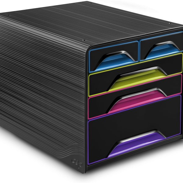 CEP Schubladenbox Smoove Gloss 1072130411 5 Schubladen schwarz/bunt