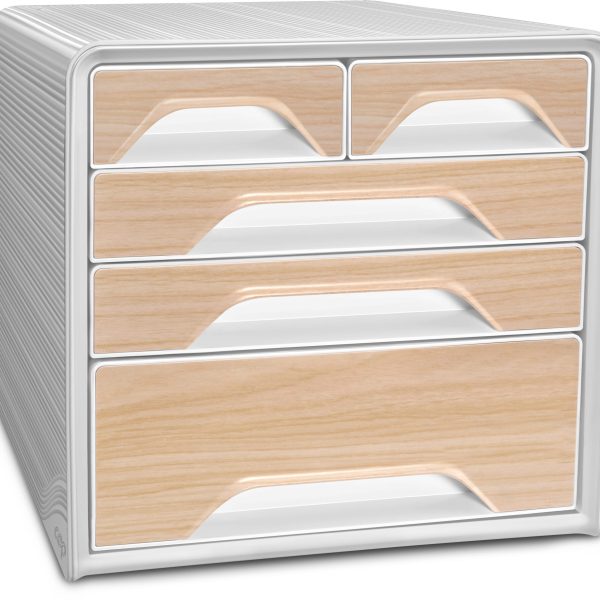 CEP Schubladenbox Smoove Silva 1072131021 5 Schubladen weiss/buche