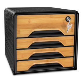 CEP Schubladenbox Smoove Silva 1073115301 4 Schubl.m Schloss sw//bambus