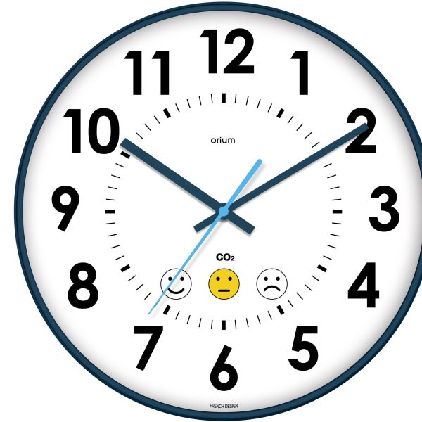 CEP Wanduhr 35cm 2113440141 weiss, mit CO2-Sensor