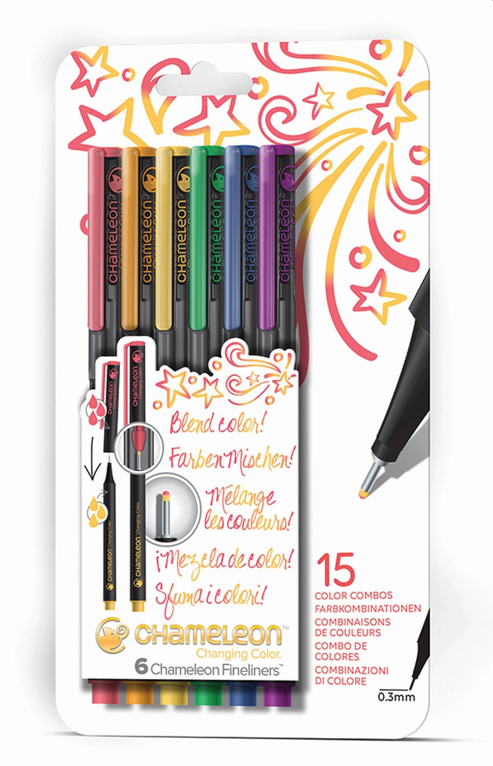 CHAMELEON-FL0601-0812751023067 CHAMELEON Fineliner Set 0.3mm FL0601 6 Farben Primary – Hochwertig & günstig bei ShopDeca