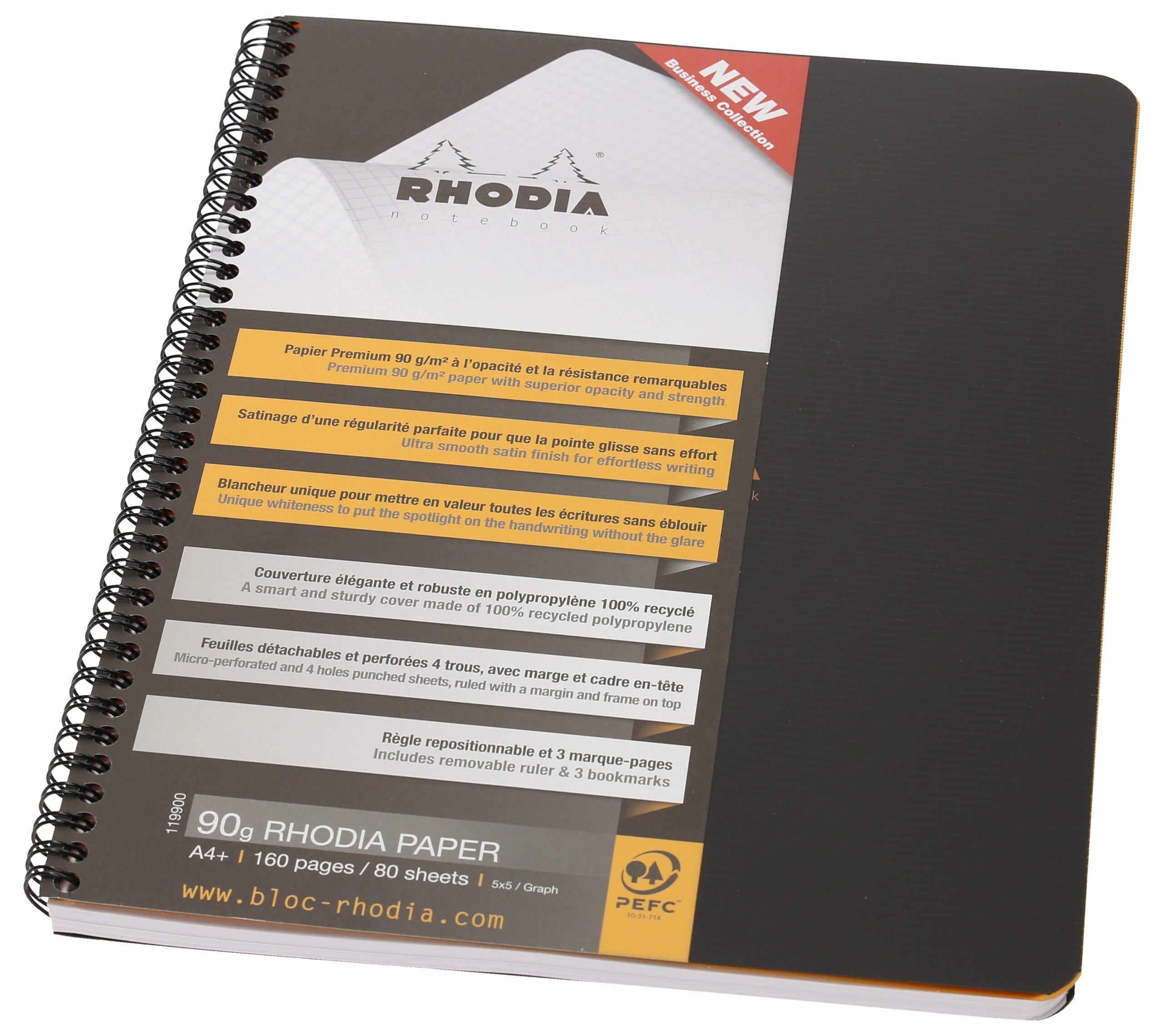 CLAIREFONTAINE-119900C-3037921199008 CLAIREFONTAINE Spiralbuch Office A4 119900C PP, kariert, 160 Seiten – Hochwertig & günstig bei ShopDeca