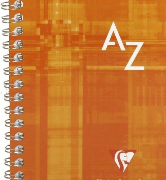 CLAIREFONTAINE Spiralheft mit Index 9,5x14cm 68599 5mm, A-Z, ass. 50 Blatt