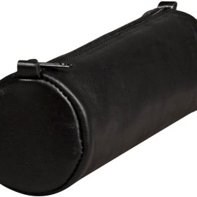 CLAIREFONTAINE Schlamperetui AgeBag 21x6cm 77016C schwarz, rund, Leder