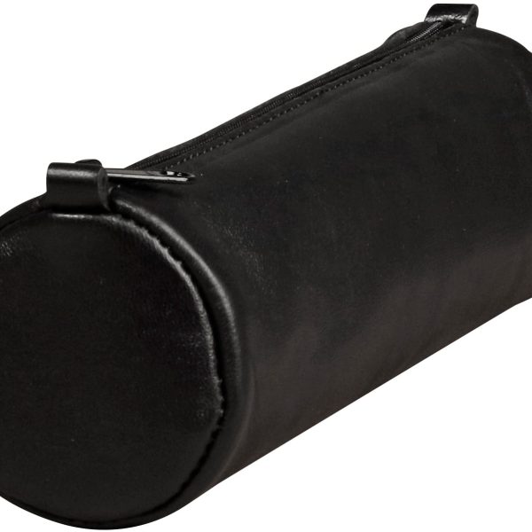 CLAIREFONTAINE Schlamperetui AgeBag 21x6cm 77016C schwarz, rund, Leder