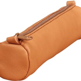 CLAIREFONTAINE Schlamperetui AgeBag 18,5x4cm 77018C tabak, rund, Leder
