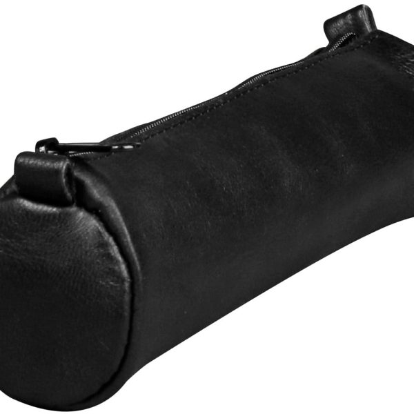 CLAIREFONTAINE Schlamperetui AgeBag 18,5x4cm 77019C schwarz, rund, Leder