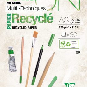 CLAIREFONTAINE Paint'On Block A3 975742C weiss, recycling 30 Blatt