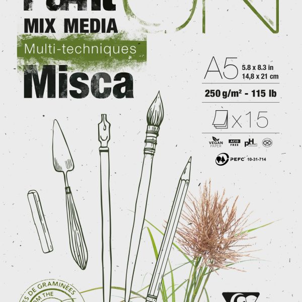 CLAIREFONTAINE Paint'On Block Mixed A5 976120C weiss 15 Blatt