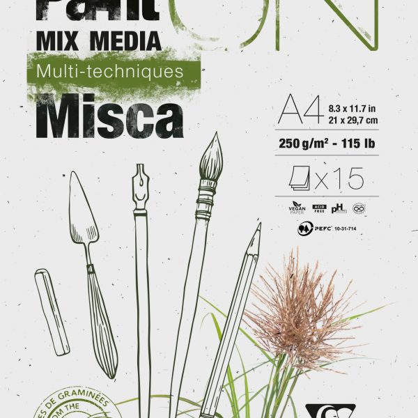 CLAIREFONTAINE Paint'On Block Mixed A4 976121C weiss 15 Blatt