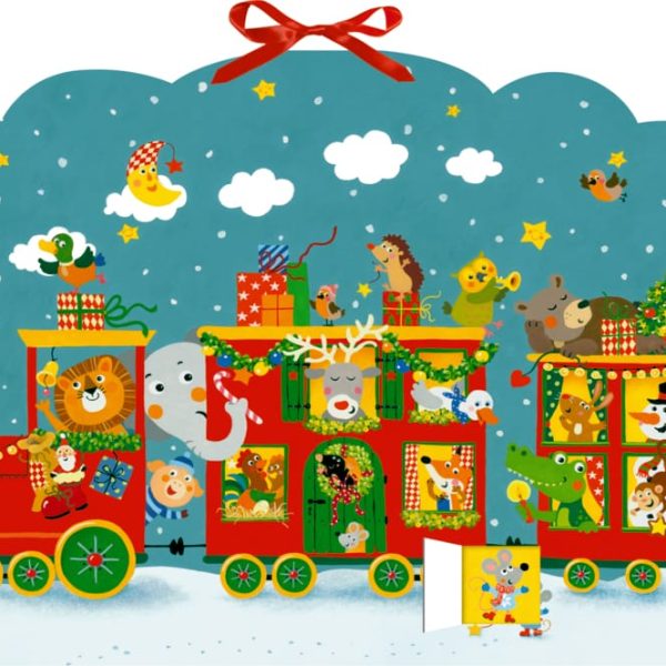 COPPENRATH Wandkalender 38x60cm 95548 Weihnachtseisenbahn Tiere