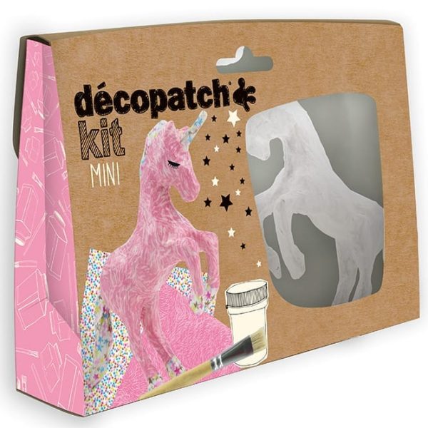 DECOPATCH Bastelset Einhorn KIT009O Bogen, Tier, Pinsel, Lack