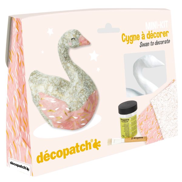 DECOPATCH Bastelset Schwan KIT027C Bogen, Tier, Pinsel, Lack