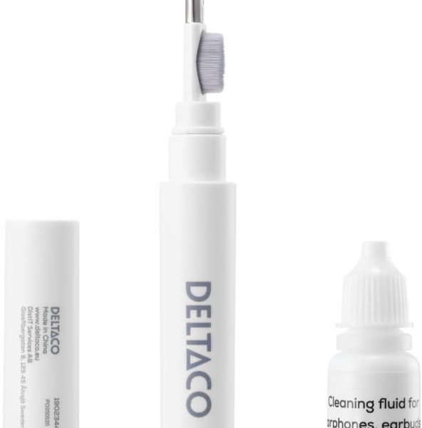 DELTACO Earphone cleaning pen CLP-100 metal tip,brush,sponge,liquid