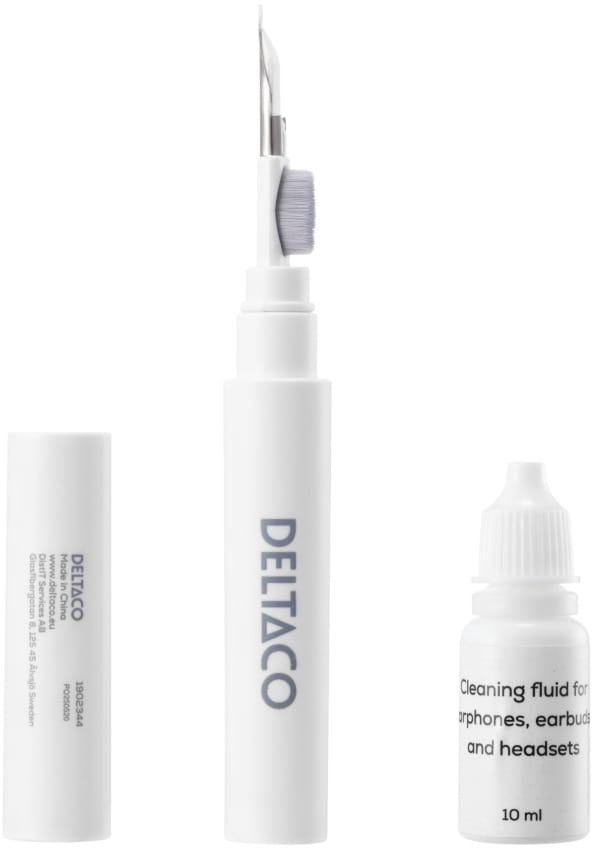 DELTACO-CLP-100-7333048060334 DELTACO Earphone cleaning pen CLP-100 metal tip,brush,sponge,liquid – Hochwertig & günstig bei ShopDeca