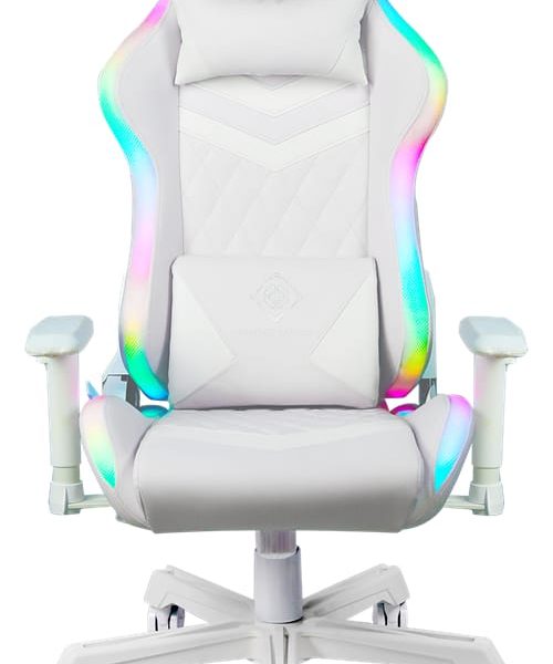 DELTACO RGB LED Gaming Chair White GAM-080-W