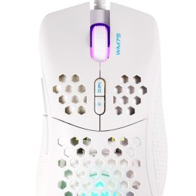 DELTACO Lightweight Gaming Mouse,RGB GAM-108-W White, WM75